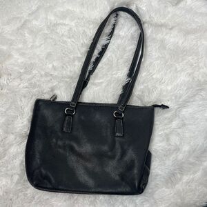 Fossil black pebbled leather satchel